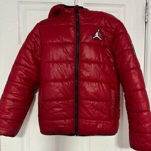 JORDAN Boys' Quilted Full Zip Hooded Puffer Winter Jacket Size M ( 10-12)